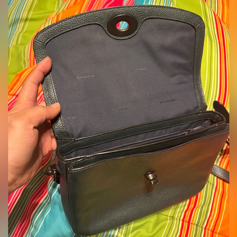 Coach Cassie Elegant Black Crossbody Bag Dark Pine Green - Picture 6 of 11